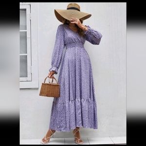 Lavendar Floral Maxi Dress